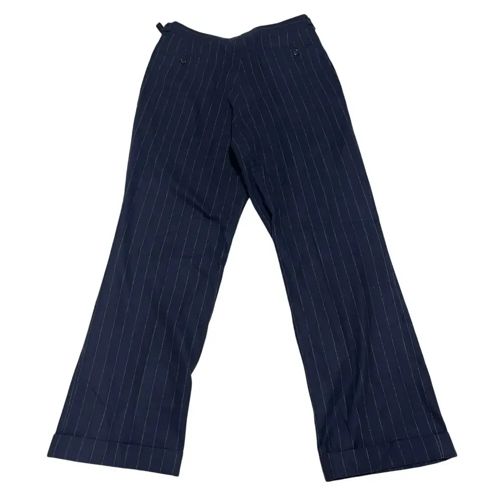 12-16 RALPH LAUREN Purple Label Men's Suit Striped 100% Wool Navy Size 42R - Picture 6 of 14
